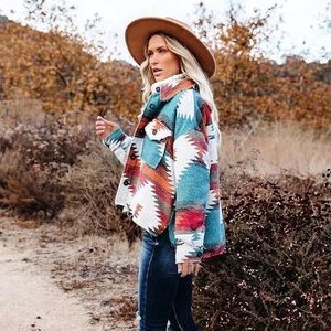 Aztec women multi colored women jacket cardigan, NWOT, Size-M